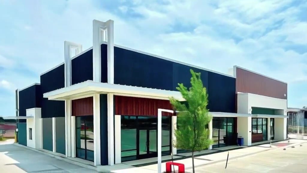 Concept drawing of a modern retail building